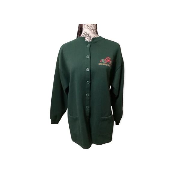 Vintage Thermal Button Down Holiday Cardigan Size: XL - Picture 1 of 7